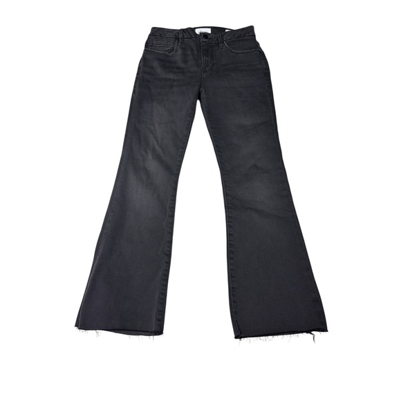 FRAME Denim - FRAME Le Crop Mini Boot Jeans Kerry Black Grey Raw Hem  Womens Size 27X27‎